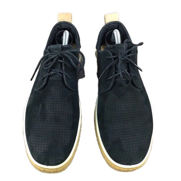 ECCO Crepetray Shoes Women’s Sz US 10/EU 41 Black Suede Derby Casual Gum Outsole - Picture 2 of 14